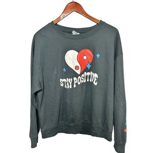 “Stay Positive” Women’s XL Graphic Sweatshirt Heart